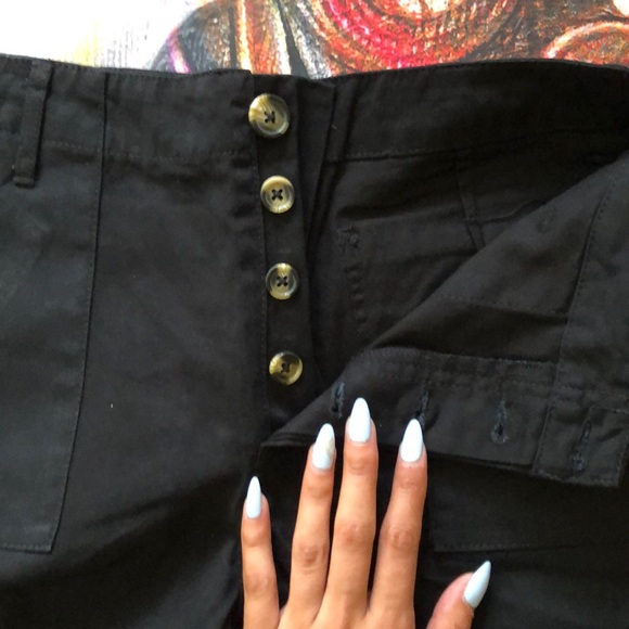 Distressed Black Cotton Shorts - Picture 3 of 4